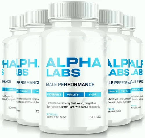 (5 Pack) Alpha Labs  Male Health Pills to Boost T-Levels for Intimate Drive