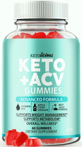 Ketolicious Keto + ACV Gummies for Weight Loss, Fat Burning & Energy 60ct
