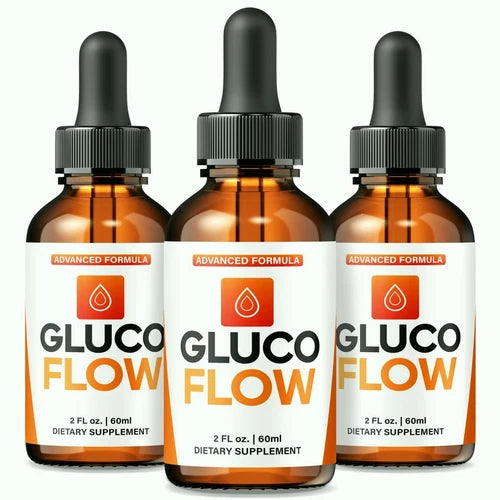 (3 Pack) Gluco Flow Drops, Healthy Flow Gluco Support, Advanced Blood Formula