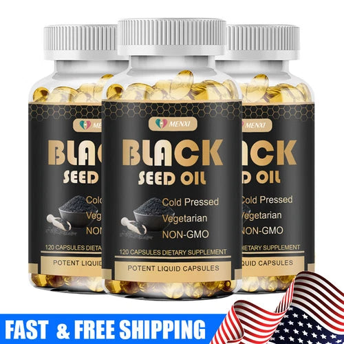 1000mg Black Seed Oil,Premium Cold Pressed,Non-GMO,Vegan,Premium Black Seed 360p
