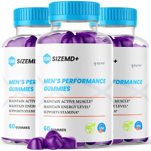 (3 Pack) SizeMD+ Male Gummies Advanced Formula Vitamin Supplement 180 Gummies