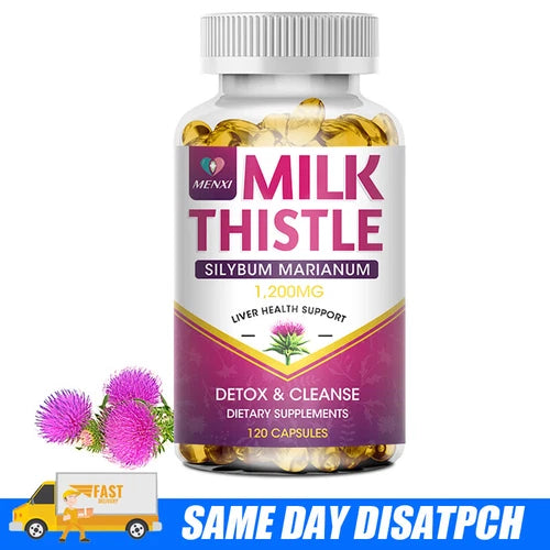 Milk Thistle (Silymarin) Dandelion Root Capsules For Liver Health Protect 1200MG