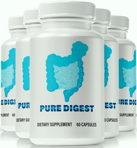 (5 Pack) Pure Digest Capsules for Constipation, Supports Weight Loss & Digestion