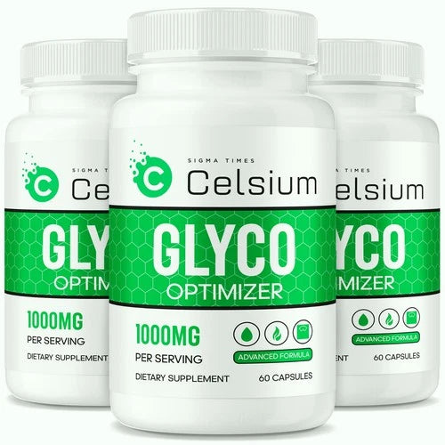 (3 Pack) Celsium Glyco Optimizer Capsules to Maintain Blood Levels and Flow