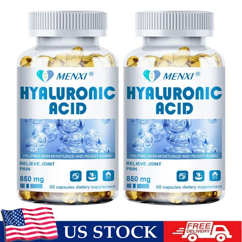 MENXI Hyaluronic Acid Capsules - Premium Quality for Joint,Glowing Skin (2 Pack)
