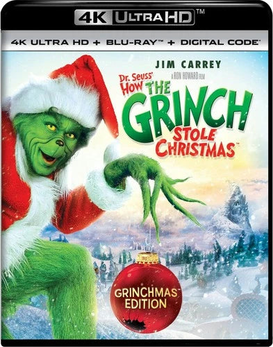 Dr. Seuss' How The Grinch Stole Christmas 4K UHD Blu-ray Jim Carrey NEW
