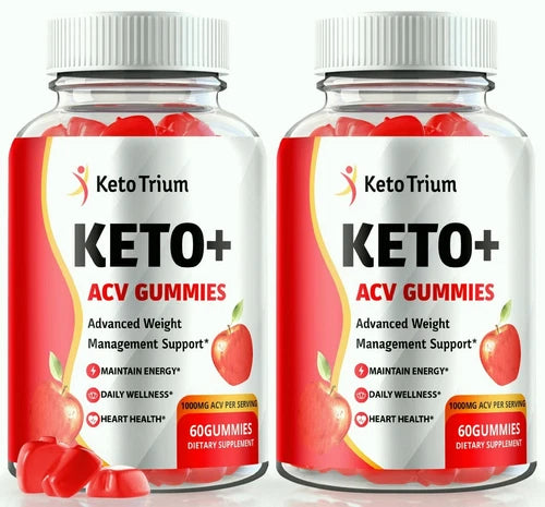 (2 Pack) Keto Trium ACV Weight Loss Gummies to Control Appetite & Cravings