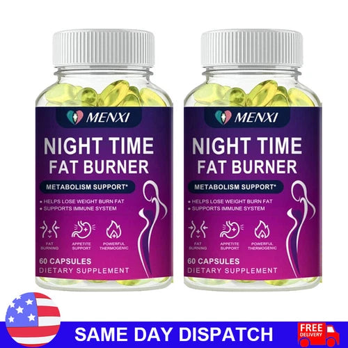 2 Pack Night Time Fat Burner Pills, Appetite Suppressant,Weight Loss Supplement