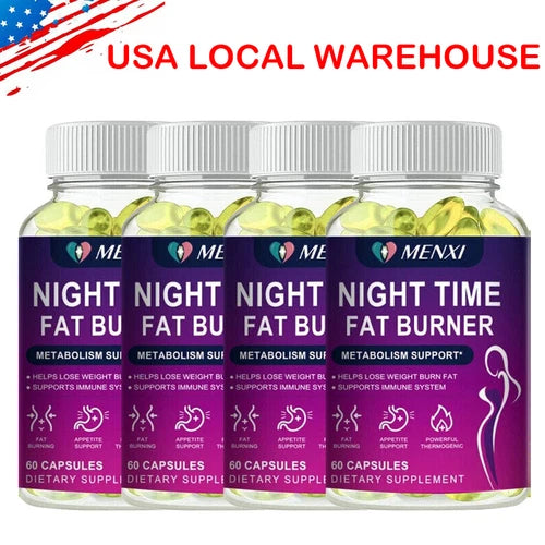 Night Time Fat Burner Capsules - Weight Loss Slimming Detox Supplement(1-4 Pack)