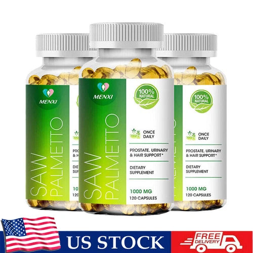 Saw Palmetto Softgels 1000mg | 360 Capsules | Prostate Supplement | by MENXI