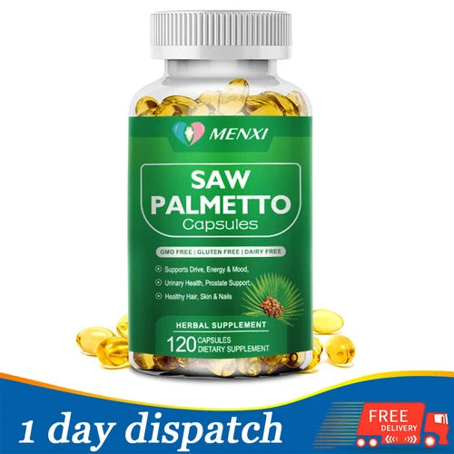 120 Capsules Saw Palmetto Extract 500mg Prostate Supplement Urinary Men Health