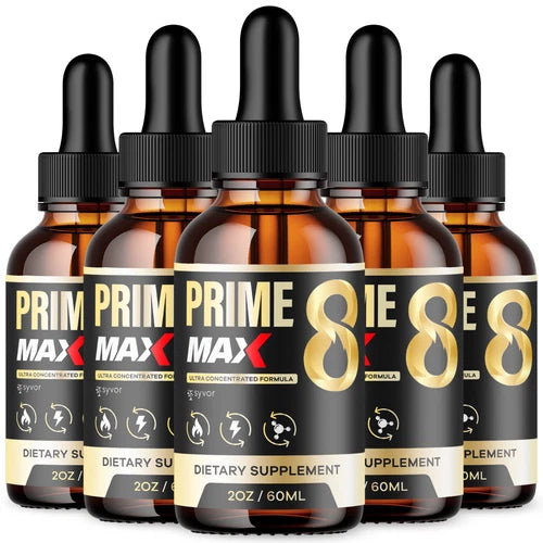 (5 Pack) Prime 8 Max Drops for Men Advanced Vitamin Max Supplement 150 Servings