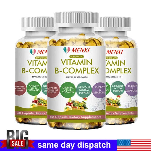 Vitamin B Complex - 8 Super B Vits 180 Capsules with Choline & Inositol