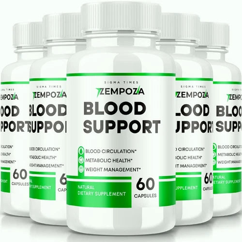 (5 Pack) Zempoza Blood Support Pills for Healthy Blood Sugar and Pressure Levels