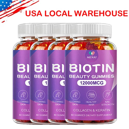 Biotin & Collagen Gummy 12000Mcg MultiVitamins for Hair, Skin, and Nails Health