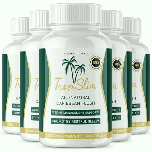 (5 Pack) Tropislim Caribbean Flush Capsules to Enhance Sleep and Weight Loss