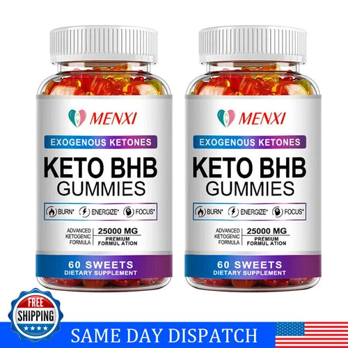 2 Bottles Keto Slimming Gummies 2500mg Apple Cider Vinegar ACV Weight Loss,Detox