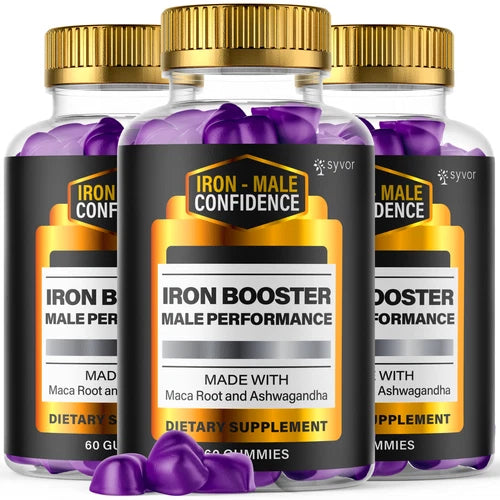 (3 Pack) Iron Male Confidence Men's, Iron Booster Gummies Supplement 180 Gummies
