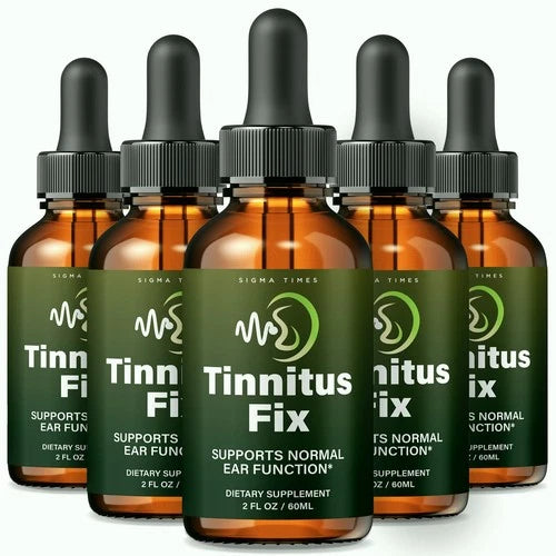 (5 Pack) Tinnitus Fix - Premium Liquid Drops for Ear and Hearing Support