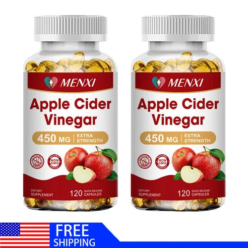 Apple Cider Vinegar Pills, ACV Weight Loss,100% Natural Fast Fat Burner 2 Pack