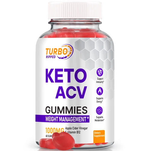 Turbo Ripped Keto ACV Weight Loss Gummies to Burn Fat for Energy 60ct