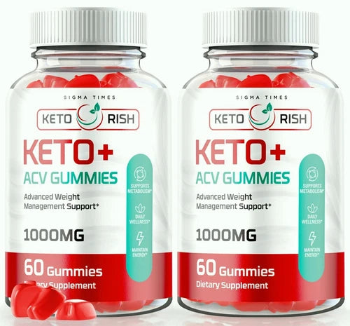(2 Pack) Keto Rish Advanced Keto + ACV Gummies for Weight Loss and Fat Burning