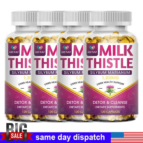 Milk Thistle Supplement for  and Cleanse 1000mg, Milk Thistle Extract