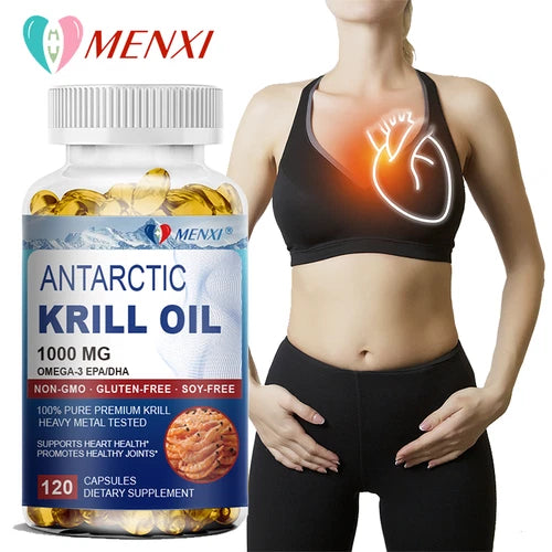 Antarctic Krill Oil 1000mg with Omega-3s EPA, DHA, Astaxanthin and Phospholipids