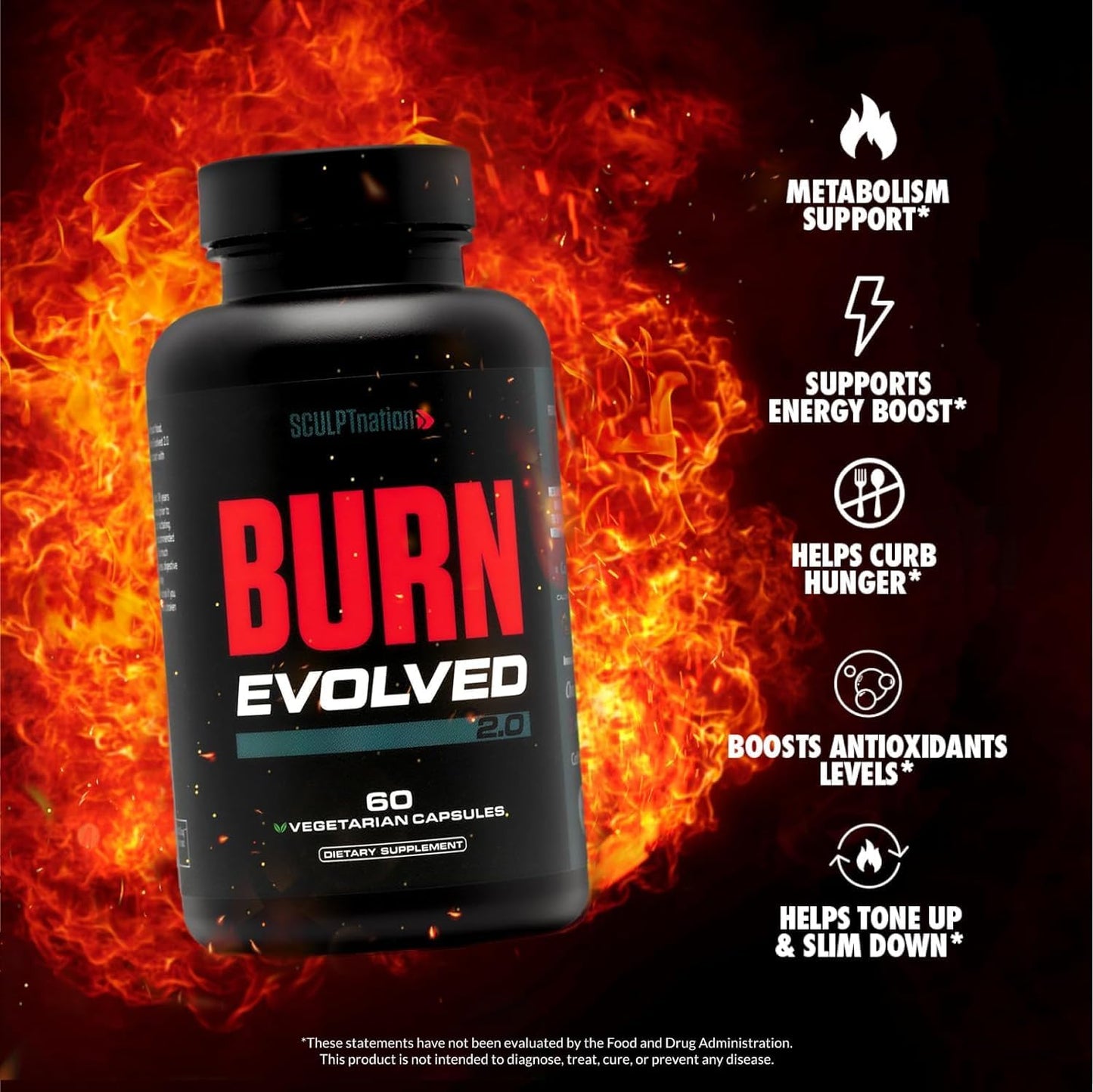 Sculpt Nation by V Shred Burn Thermogenic Fat Burner for Men & Women - Daytime Fat Burner Metabolism Booster - Premium Capsimax Cayenne Pepper, Chromax, Patented Ingredients - 60 Natural Veggie Pills - Wholesale Rabbits